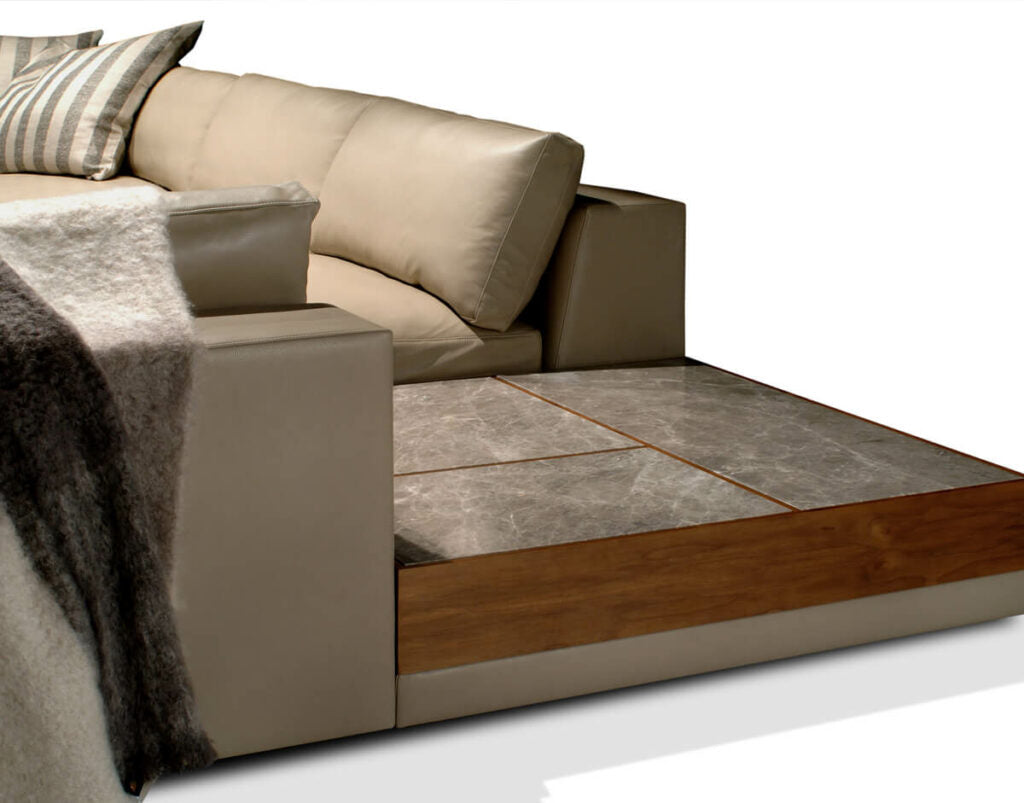 Bulgari Sofa modern modular sofa with pull-out chaise and stone-look surface