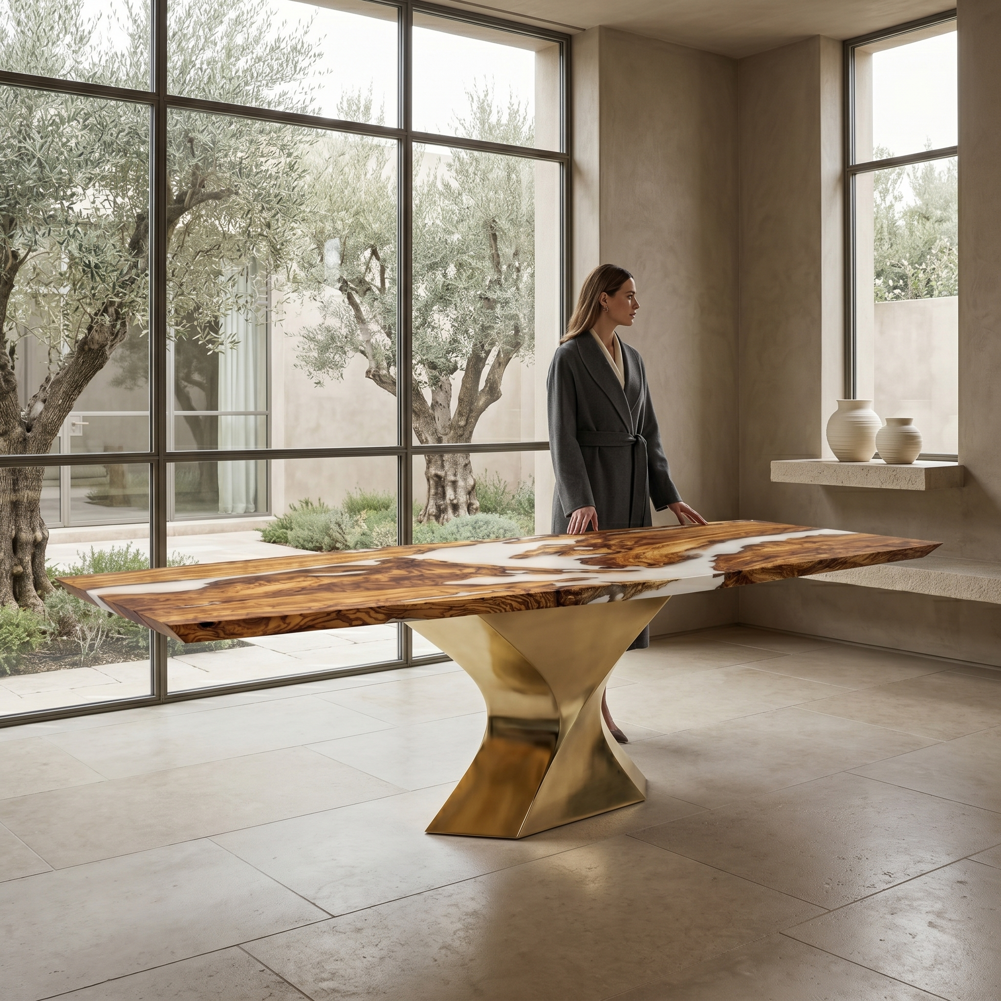 Calliope Olive Wood Dining Table