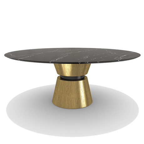 Black Lunara Metal Resin Round Dining Table