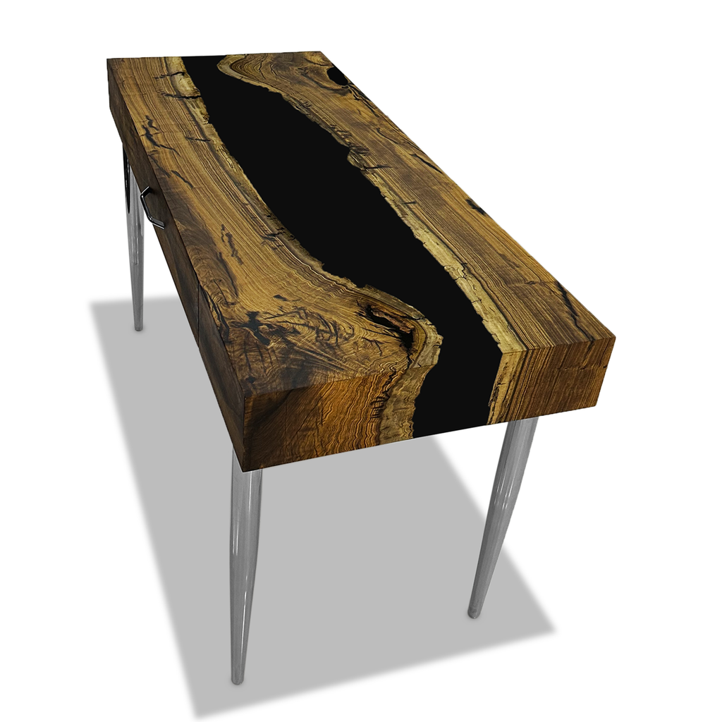 Black Harmonia Walnut Wood River Desk - ARDITI COLLECTION®