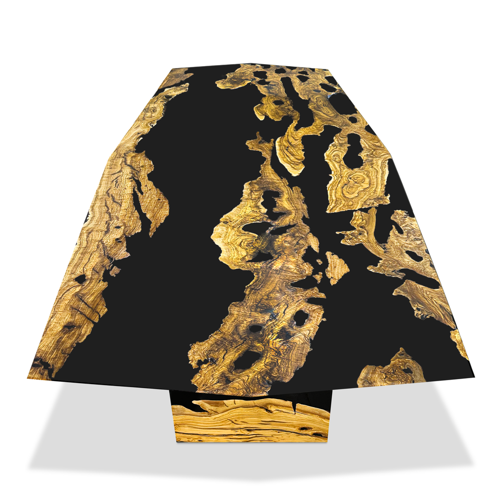 Black Octagon Thyria Olive Wood River Dining Table - ARDITI