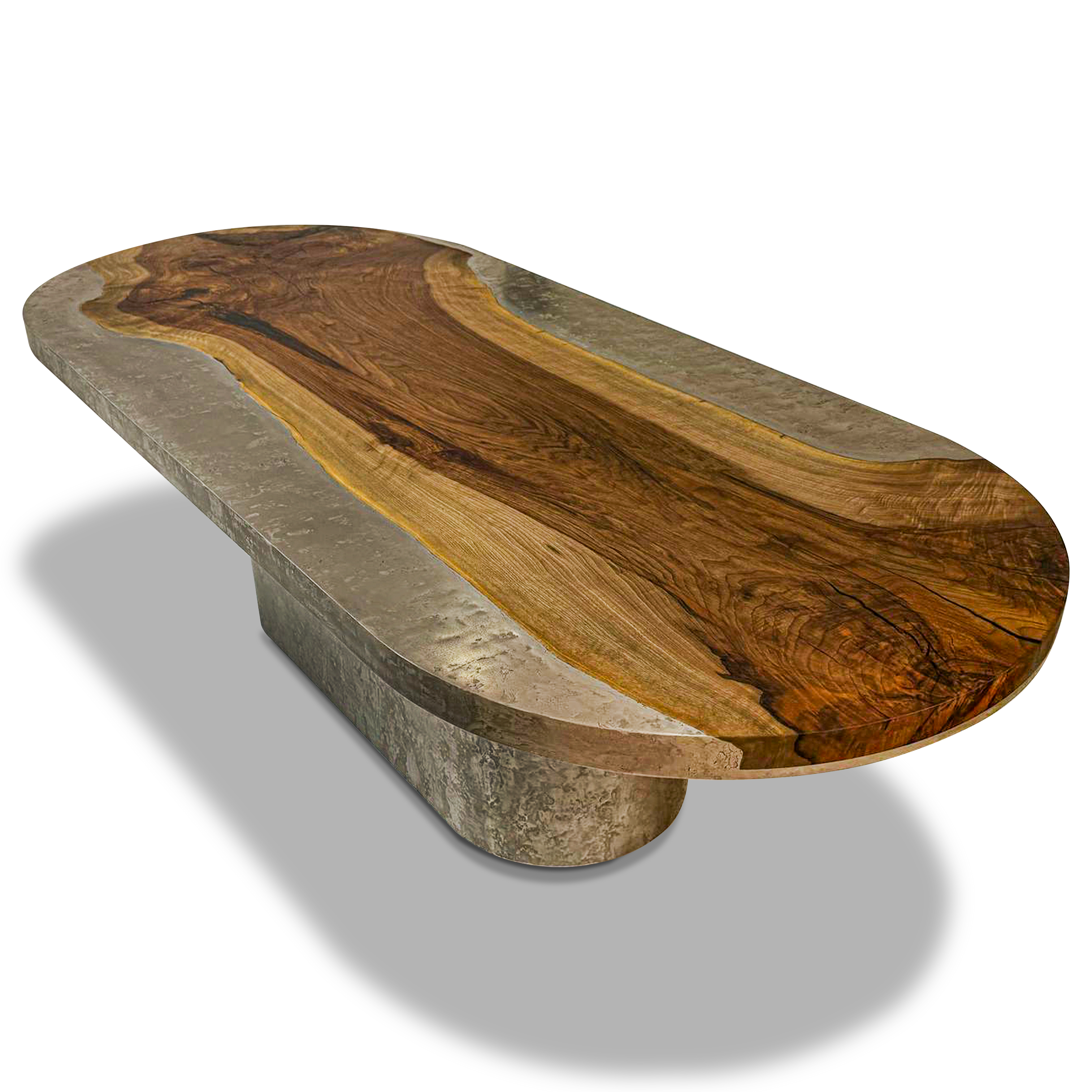 Eleadora Metal Resin Oval Dining Table