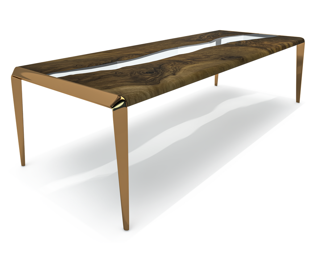 Moria Walnut Wood River Dining Table - ARDITI COLLECTION®