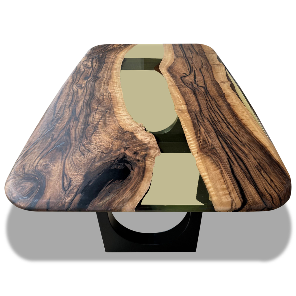 Vanilla Carna Walnut Wood River Dining Table - ARDITI COLLECTION®