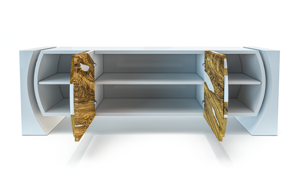 White Loire Olive Wood Credenza - ARDITI COLLECTION®