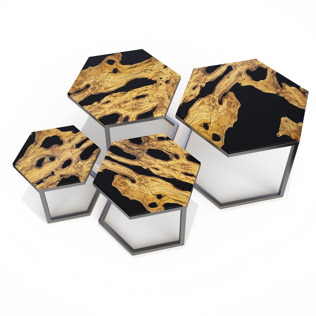 Alekto Olive Wood Coffee Table Set - ARDITI COLLECTION®