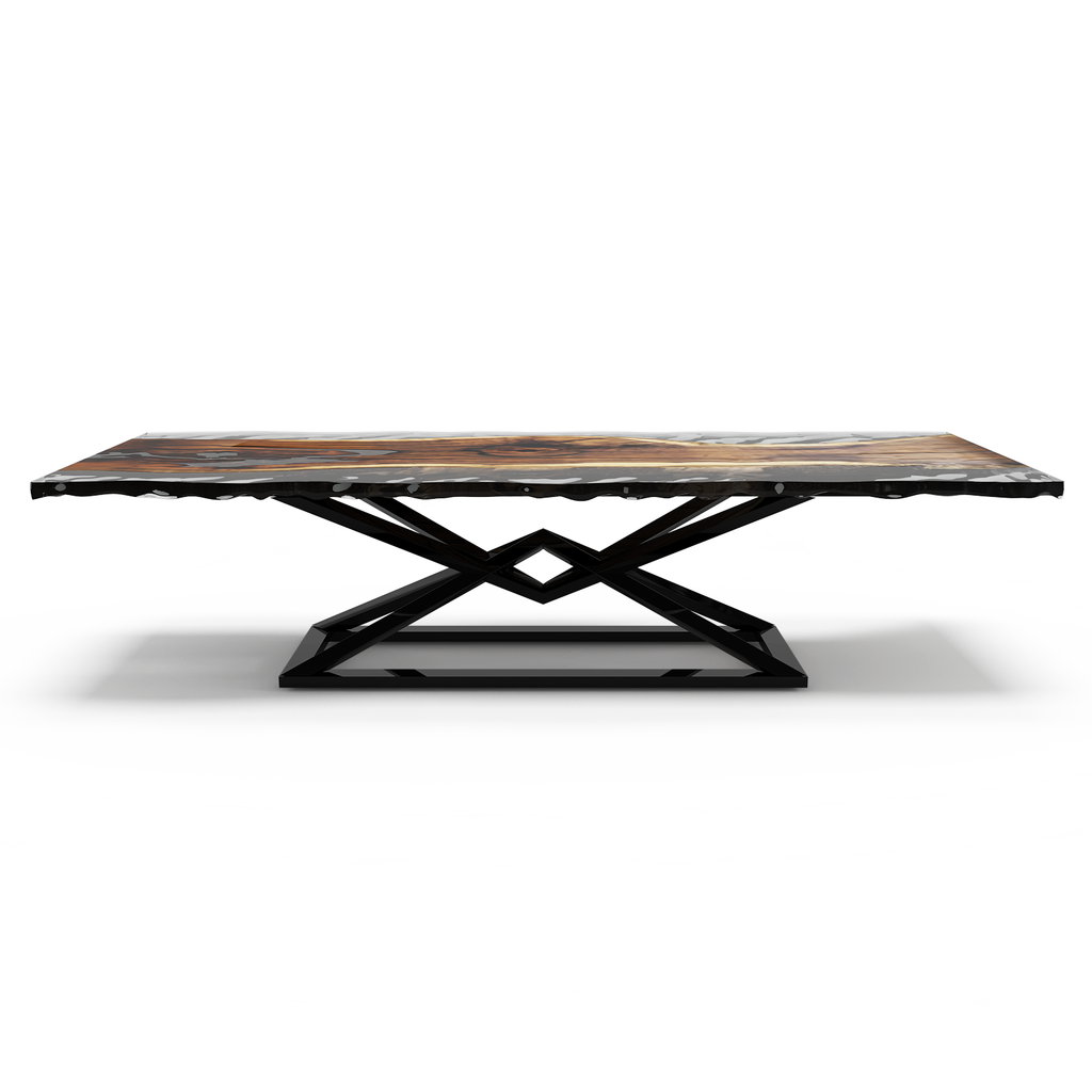Black Abruzzo Walnut Wood Wavy Dining Table - ARDITI COLLECTION®