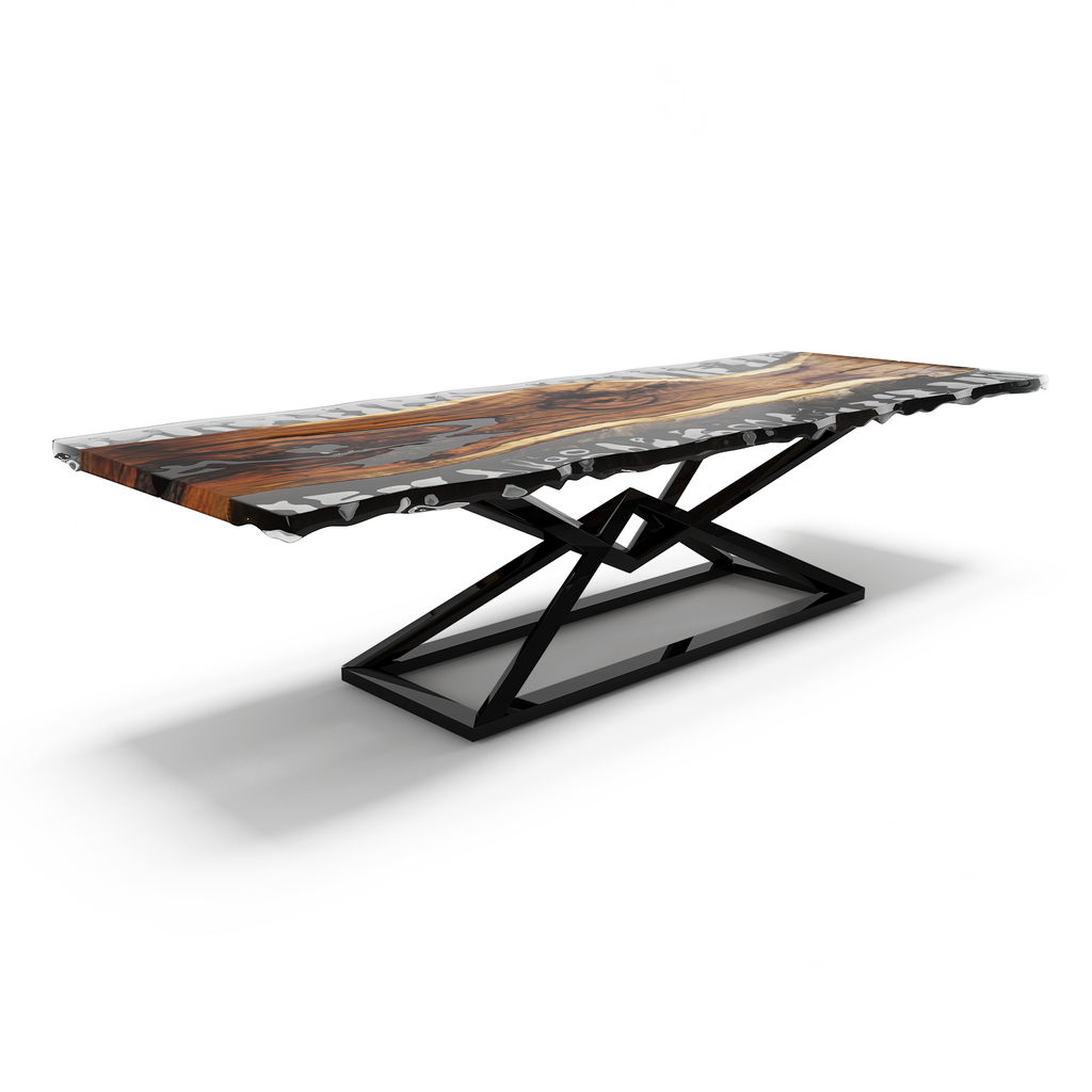 Black Abruzzo Walnut Wood Wavy Dining Table - ARDITI COLLECTION®