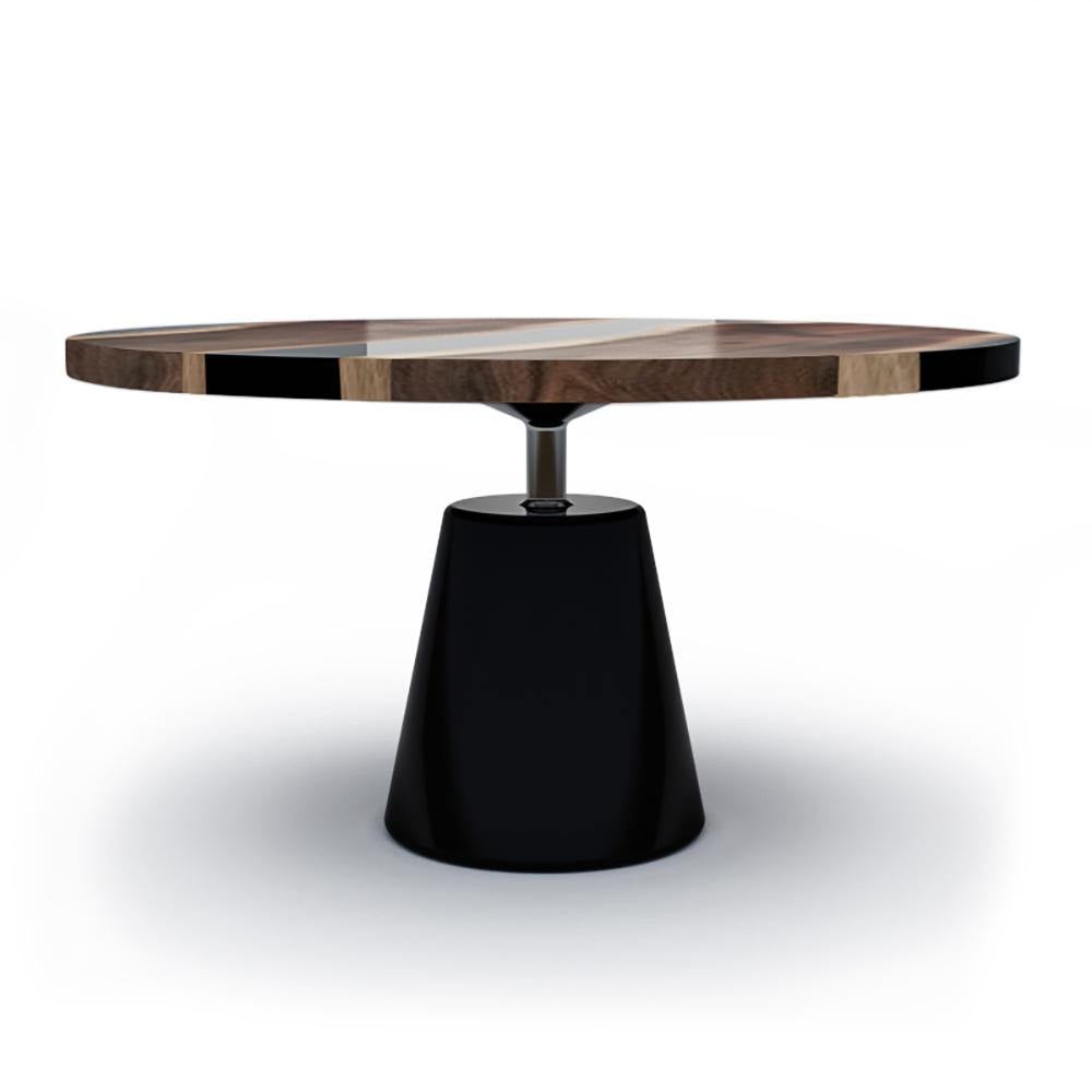 Black Asolo Walnut Round Table - ARDITI COLLECTION®