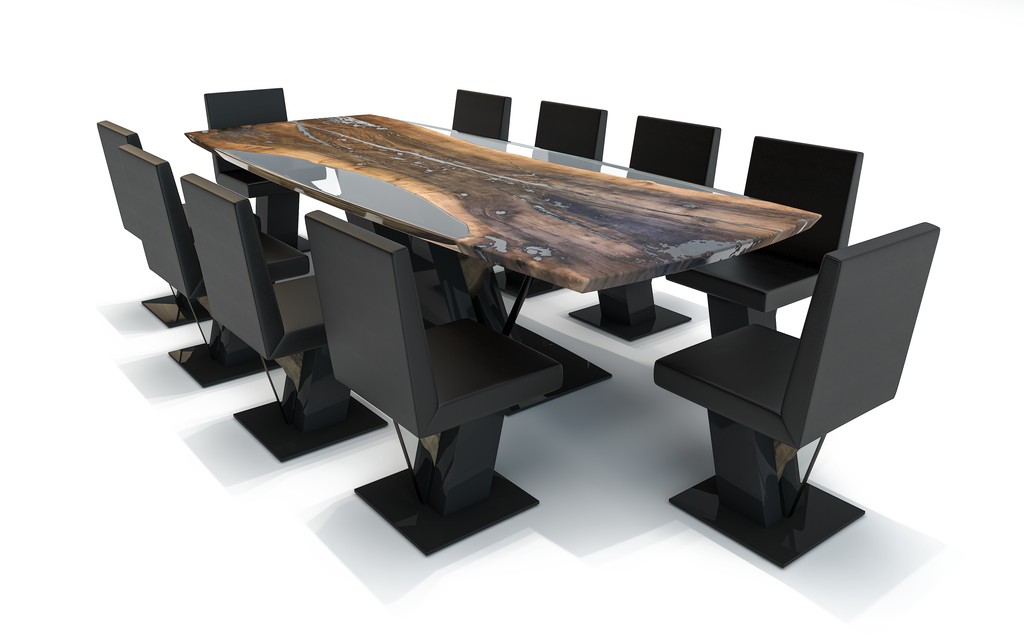 Black Evandros Walnut Wood Dining Table - ARDITI COLLECTION®
