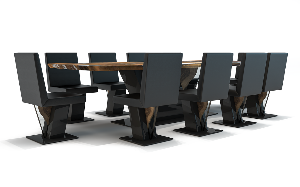 Black Evandros Walnut Wood Dining Table - ARDITI COLLECTION®