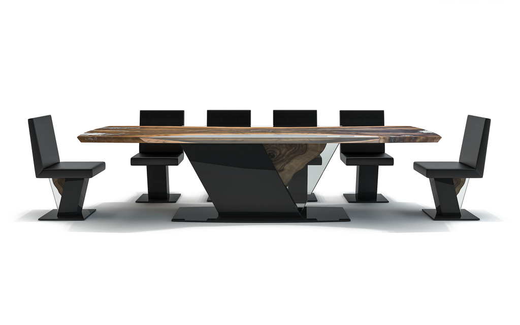 Black Evandros Walnut Wood Dining Table - ARDITI COLLECTION®
