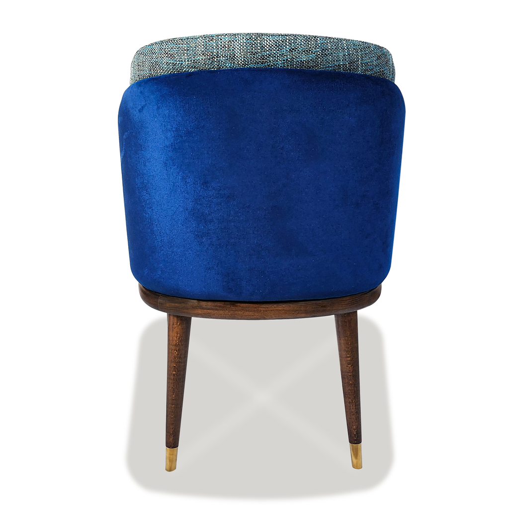 Blue Ariane Walnut Wood Dining Chair - ARDITI COLLECTION®