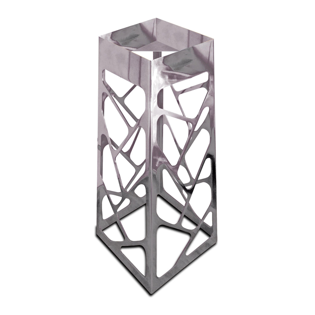 Modern decorative metal vase with open abstract cutout design for Branches Cube Floor Lamp