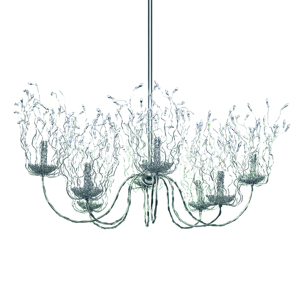 Spirits Chandelier Oval with multi-light design and delicate glass tendrils
