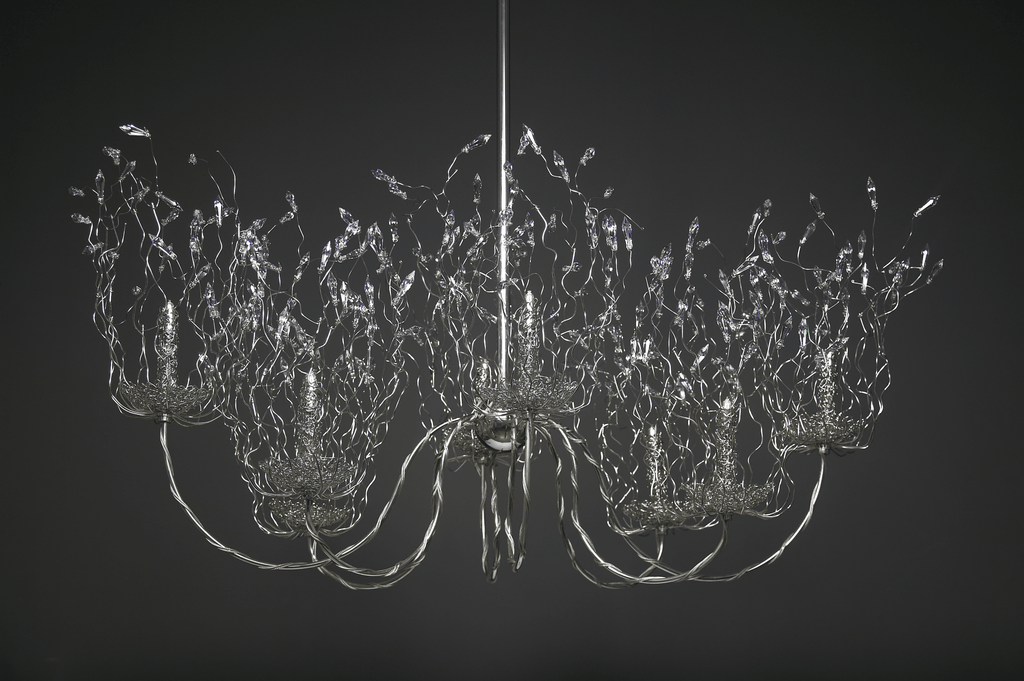Modern spirits chandelier oval with crystal embellishments and multiple branches