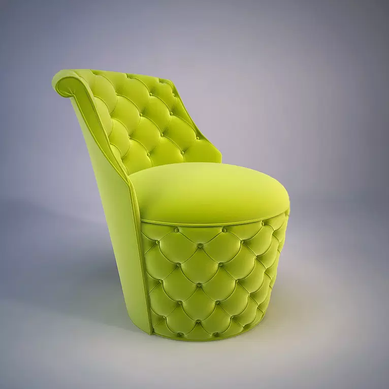 Bright lime green tufted velvet Charleston Swivel Chair for stylish living spaces