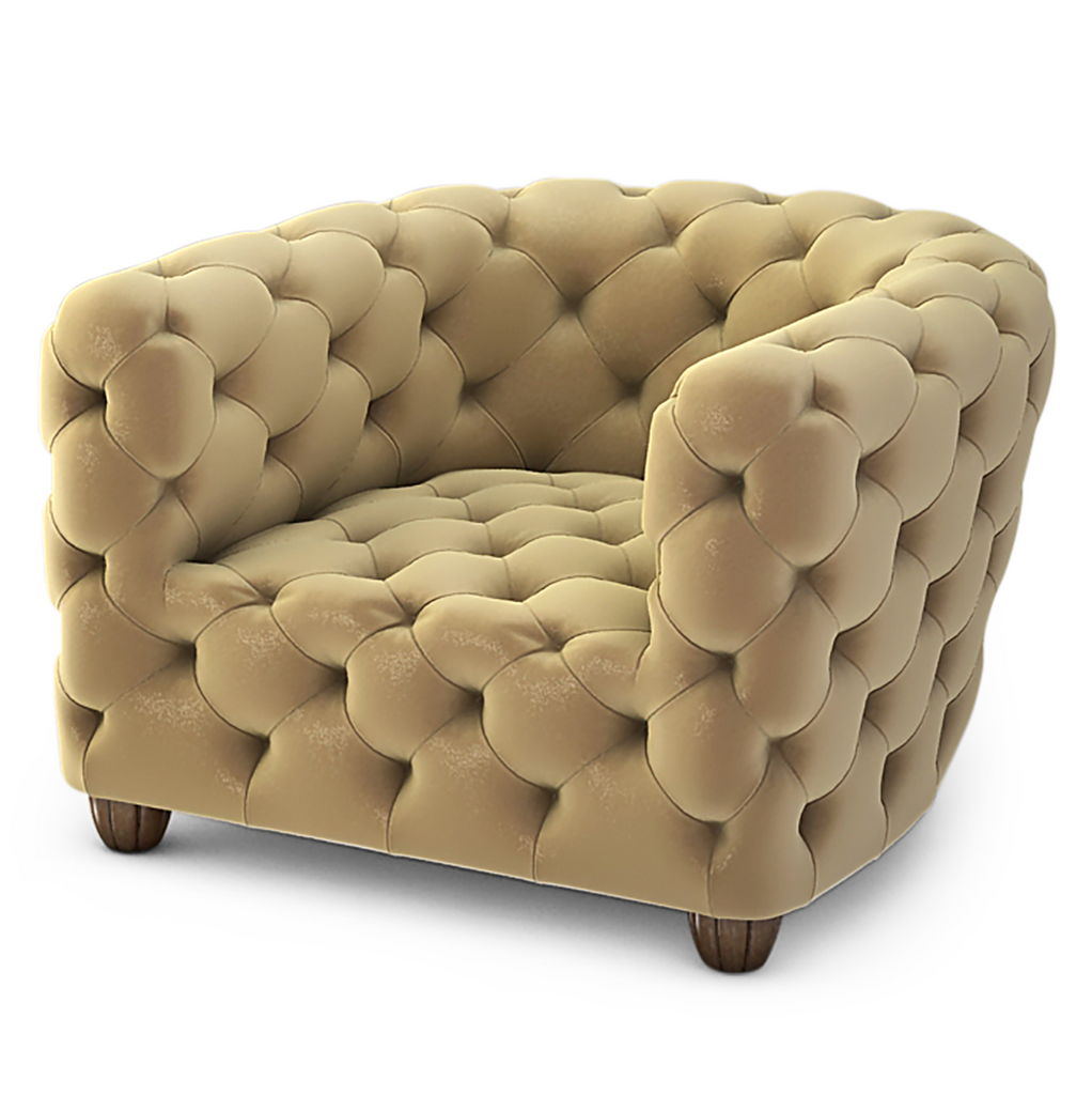 Cibolo Chair tufted beige club armchair for stylish living room decor