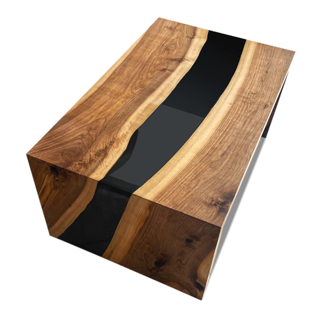 Dark Waterfall Walnut Wood Coffee Table