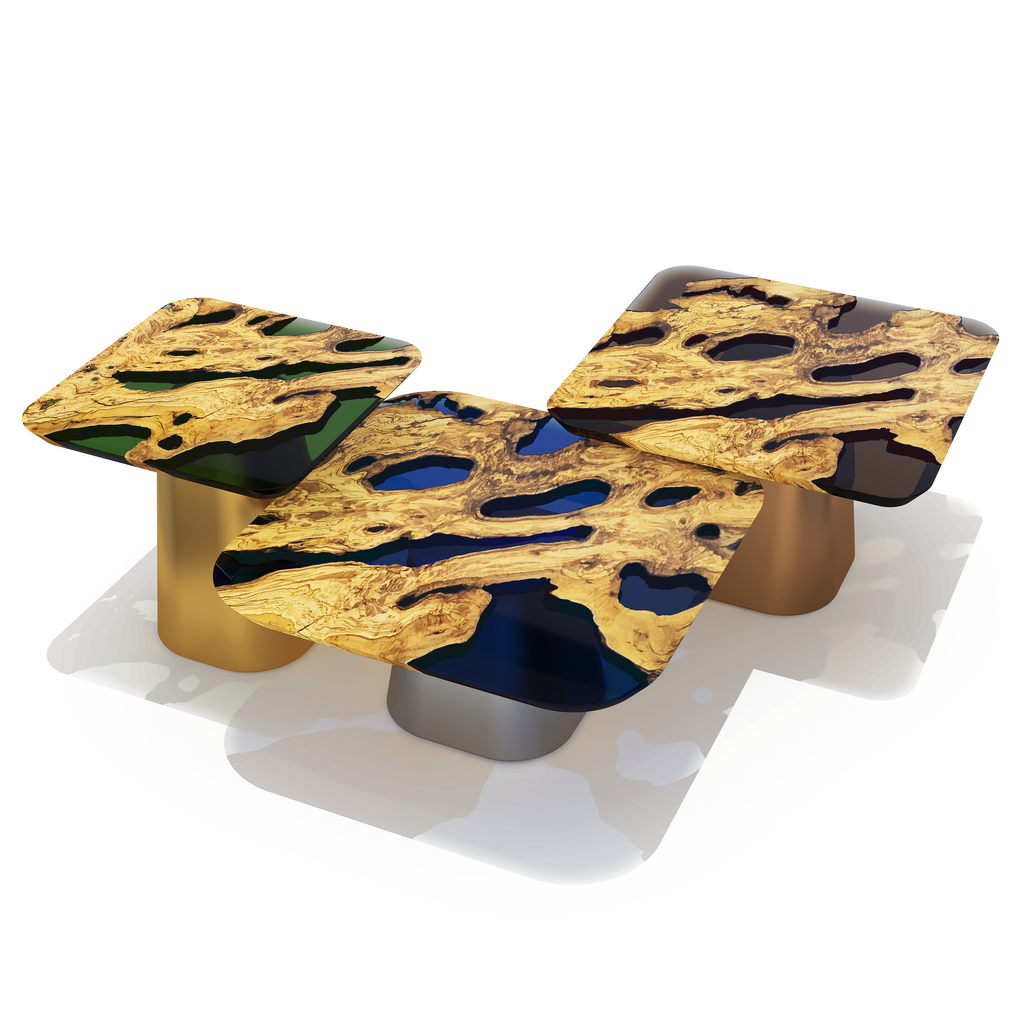 Dryope Square Olive Wood Coffee Tables - ARDITI COLLECTION®