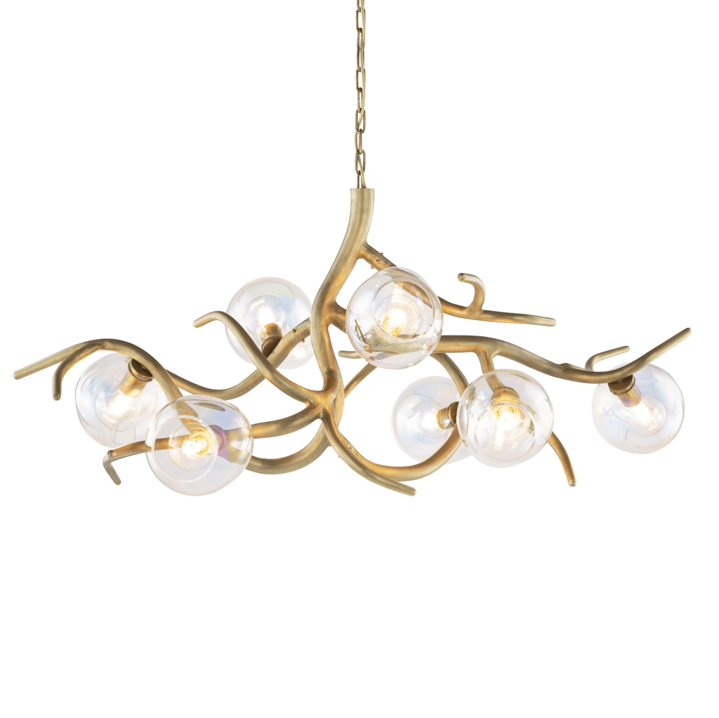 Ersa Chandelier Oval with bronze finish and eight glass globes resembling grapes
