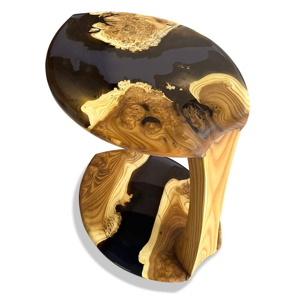 Jet Black Serrate Leaf Side Table - ARDITI COLLECTION®