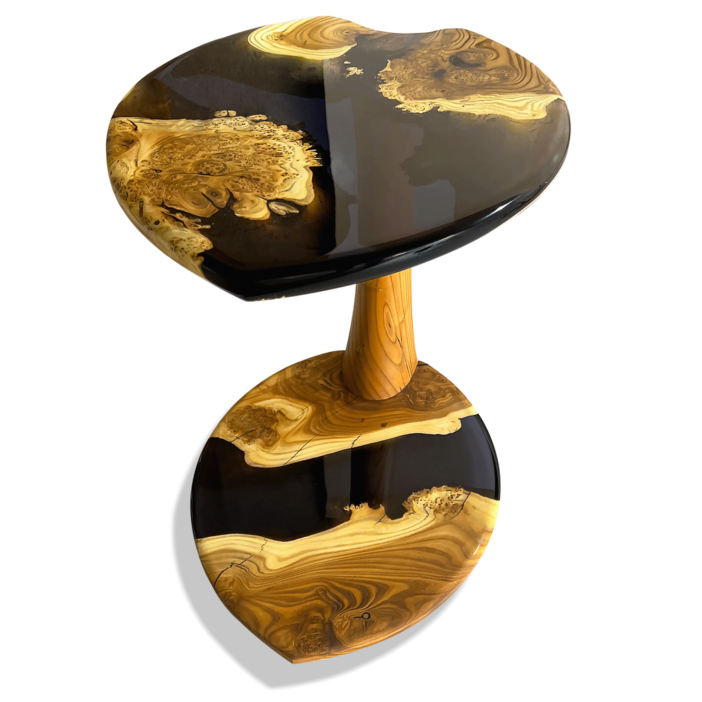 Jet Black Serrate Leaf Side Table - ARDITI COLLECTION®