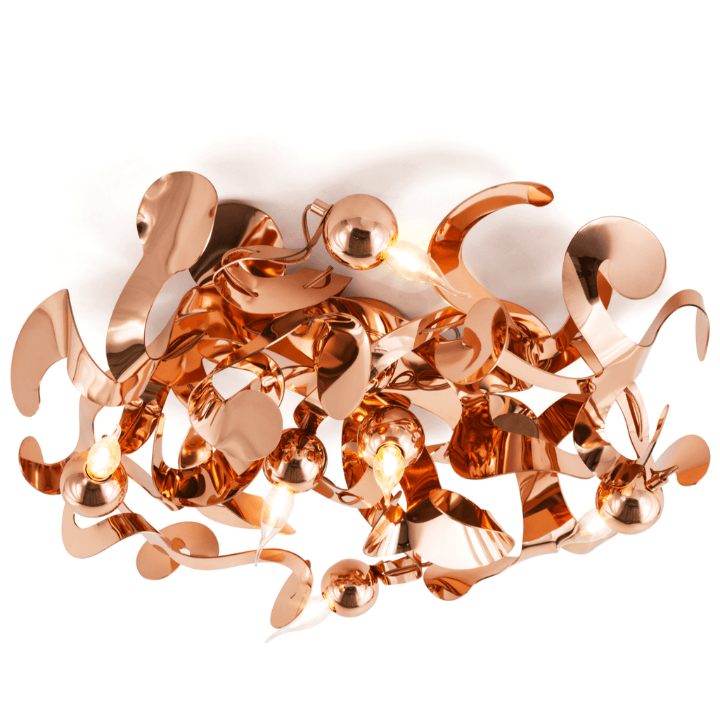 Modern rose gold kelp ceiling lamp round with multiple lights for stylish illumination