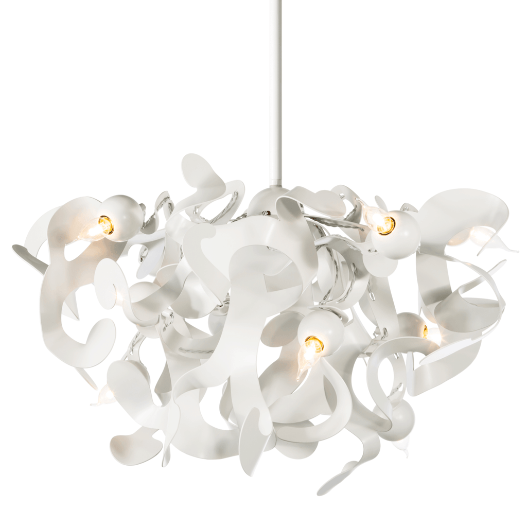 Modern white Kelp Chandelier Round with multiple light sources for elegant lighting