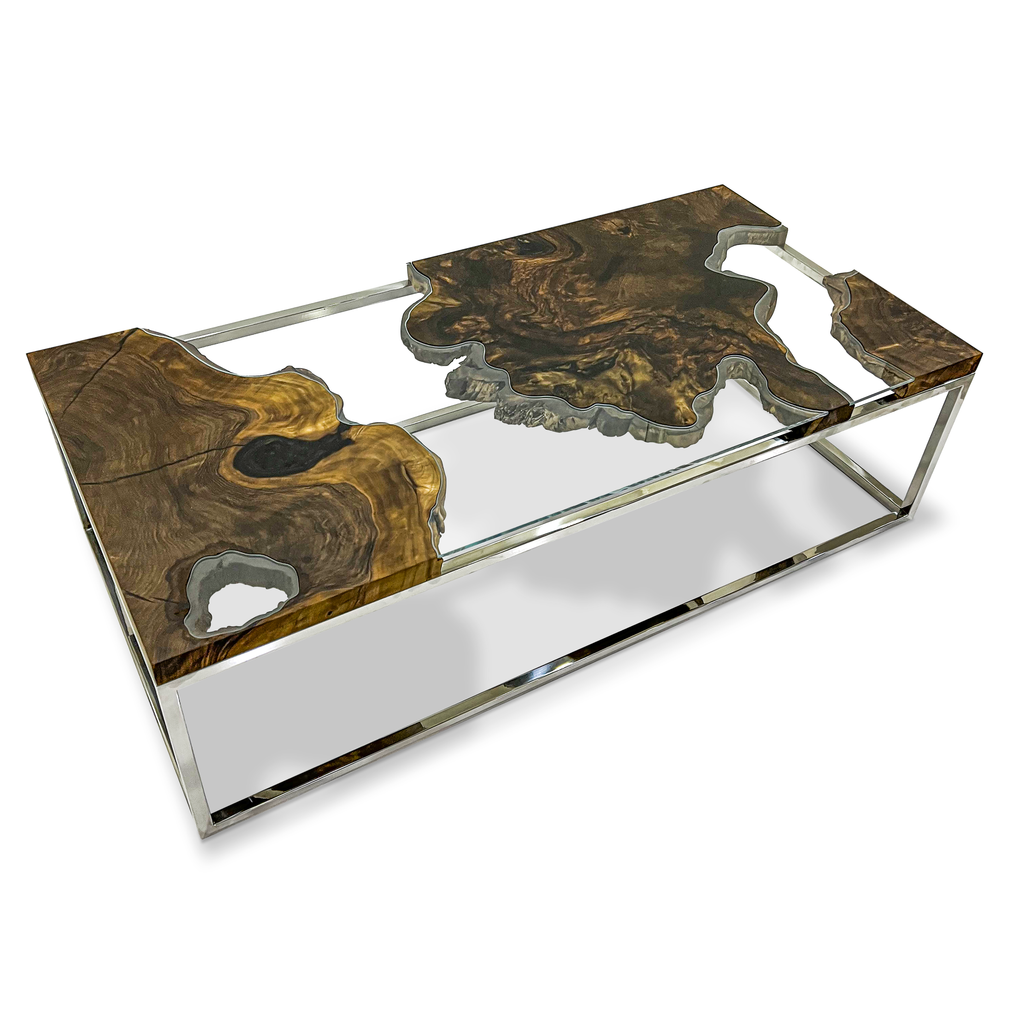 Mnestra Walnut Wood Rectangular Coffee Table - ARDITI COLLECTION®