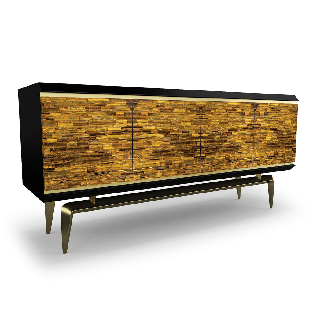 Magnes Tiger Eye Semi-Precious Stone Credenza - ARDITI COLLECTION®