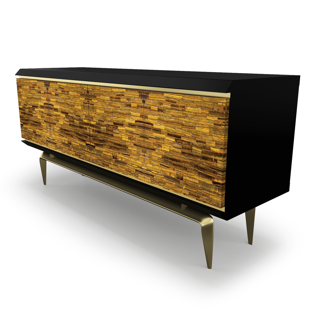 Magnes Tiger Eye Semi-Precious Stone Credenza - ARDITI COLLECTION®