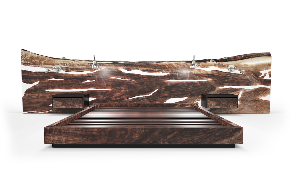 Natural King Size Walnut Bed - ARDITI COLLECTION®