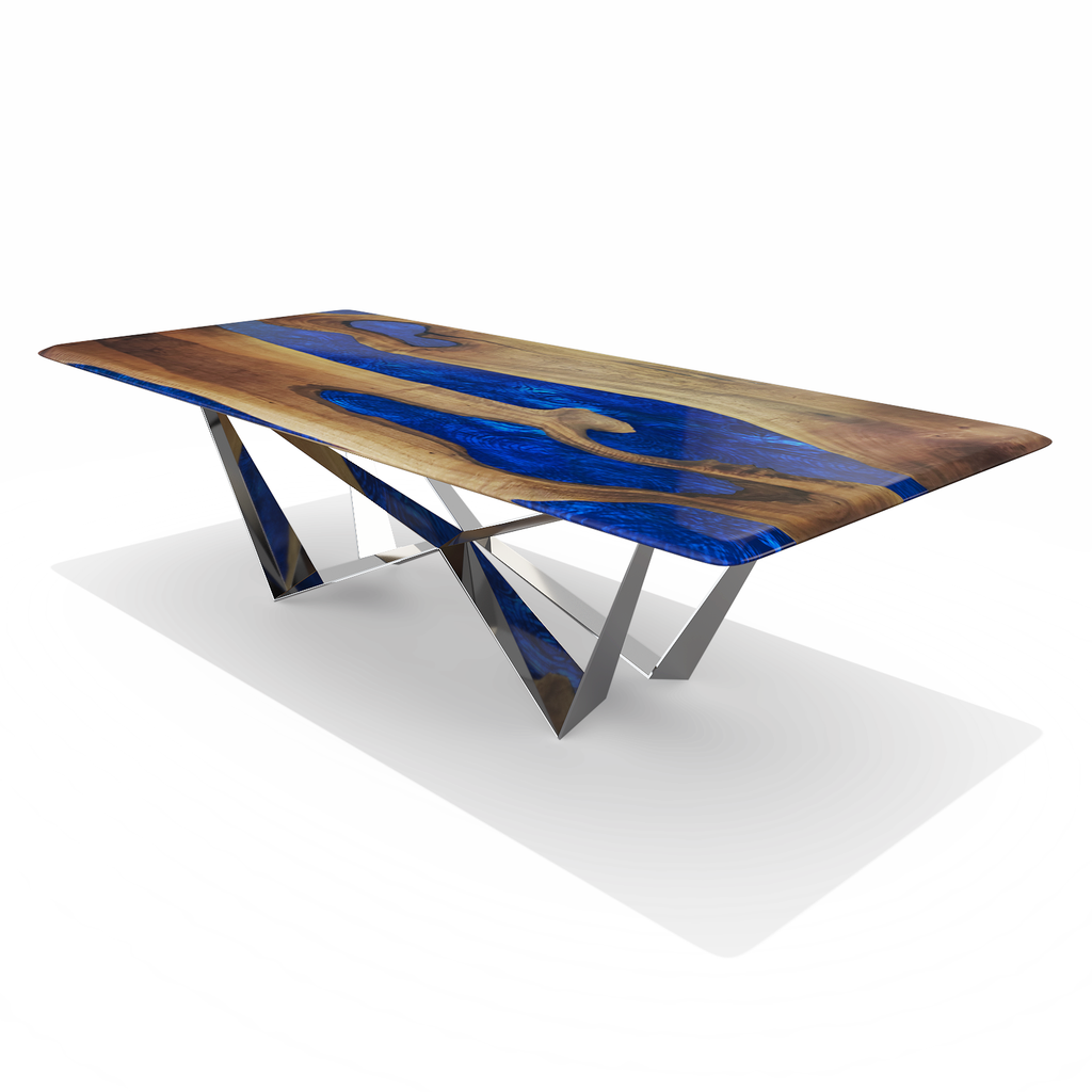 Pearl Blue Danube Walnut Dining Table - ARDITI COLLECTION®