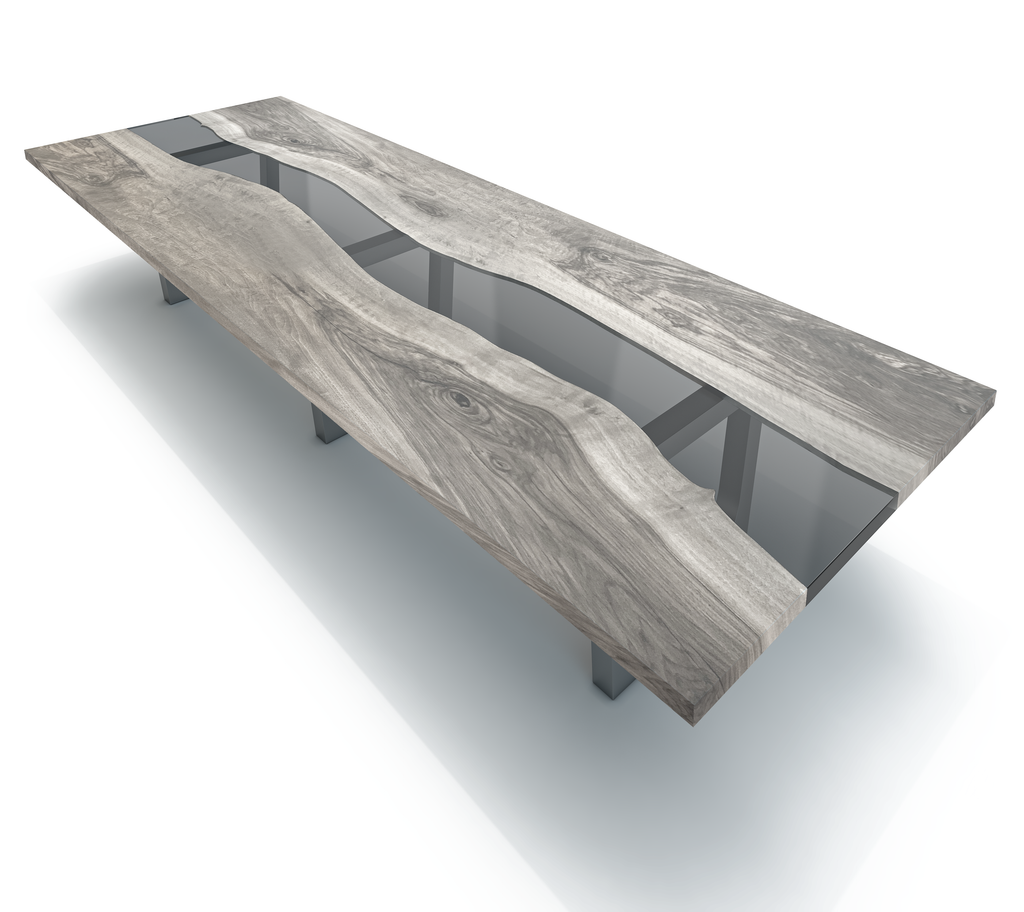 Timberwolf Carna Bleached River Walnut Wood Dining Table - ARDITI