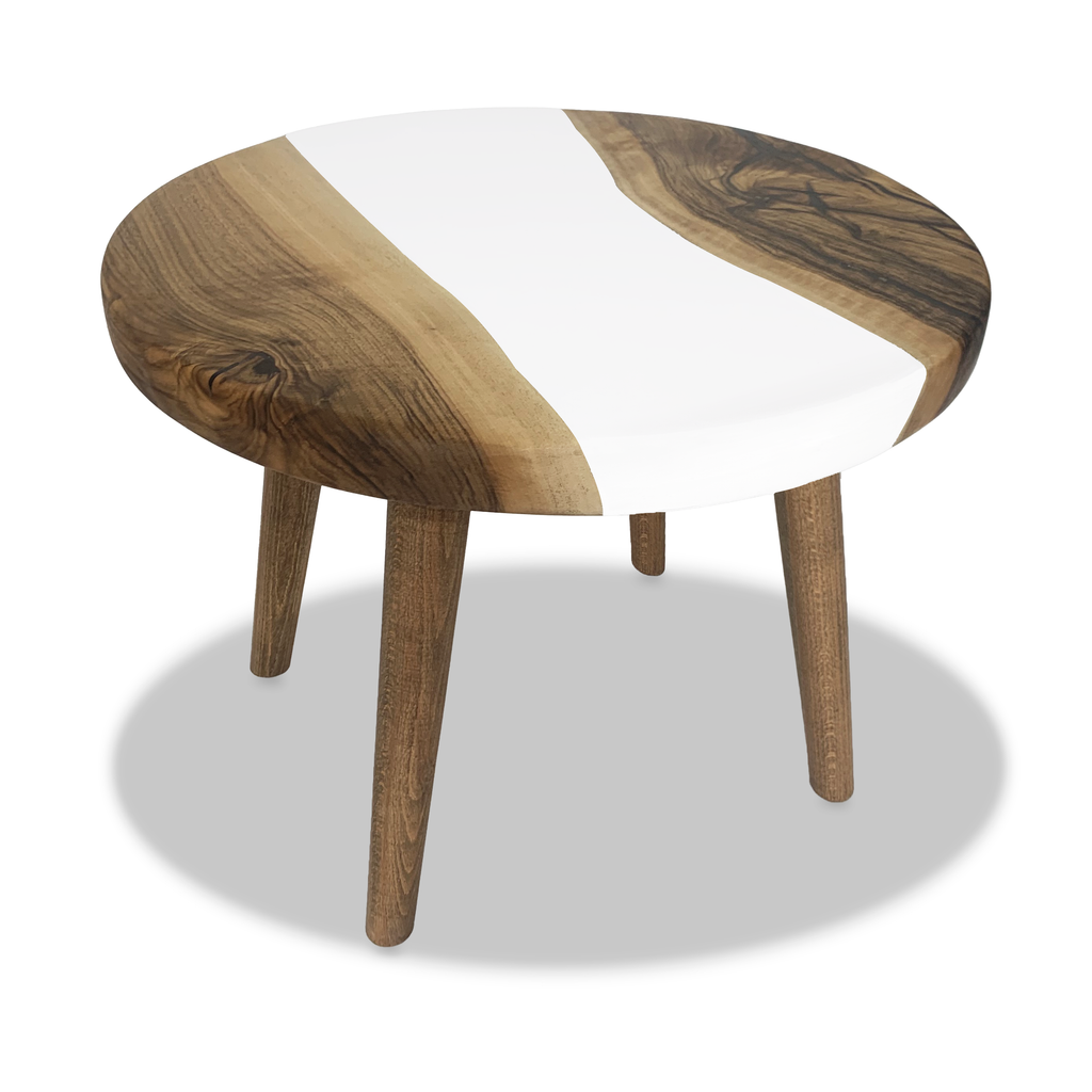White Gamba di Legno Walnut Wood Coffee Table - ARDITI COLLECTION®